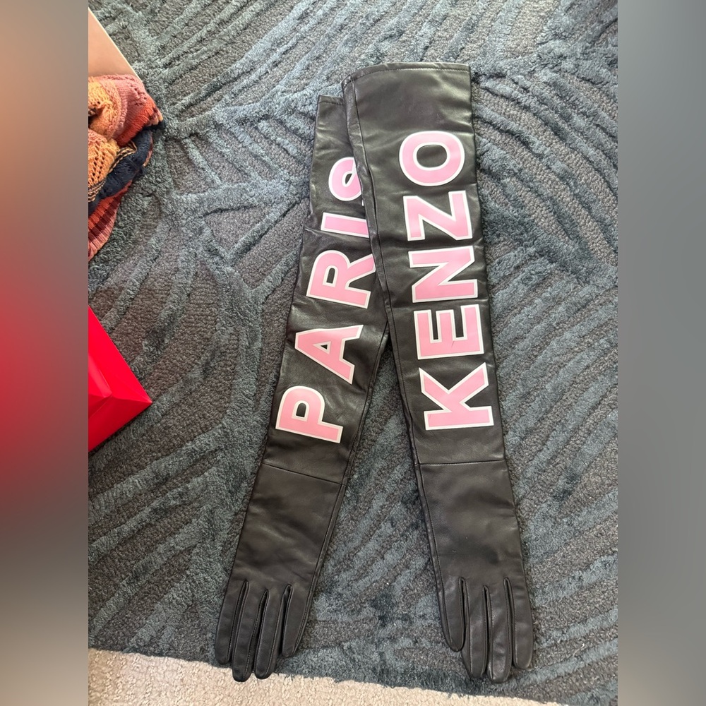 Kenzo x HM Black Leather Gloves